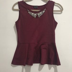 Beaded Peplum Blouse